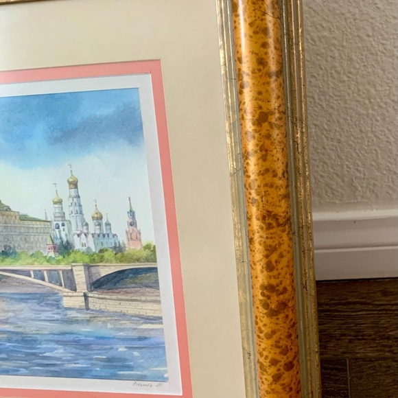 Moskva Kremlin Watercolor Picture Art 12.5/14” - Picture 5 of 14